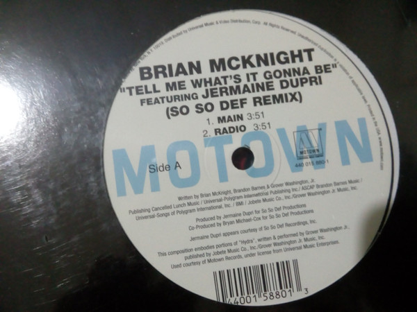 Brian McKnight featuring Jermaine Dupri - Tell Me What's It Gonna Be | Motown (440 015 880-1) - 2 Brian McKnight featuring Jermaine Dupri - Tell Me What's It Gonna Be | Motown (440 015 880-1) - 2