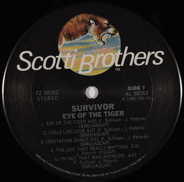Survivor - Eye Of The Tiger | Scotti Bros. Records (FZ 38062) - 3