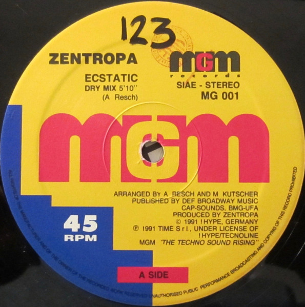 Zentropa - Ecstatic | Mgm Records (MG 001) - main