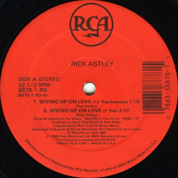 Rick Astley - Giving Up On Love (12") [Vinyl] | RCA (8878-1-RD) - 3