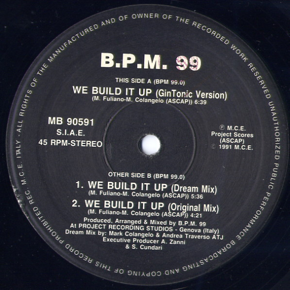B.P.M. 99 - We Build It Up | Mega Beat Records (MB 90591) - 3