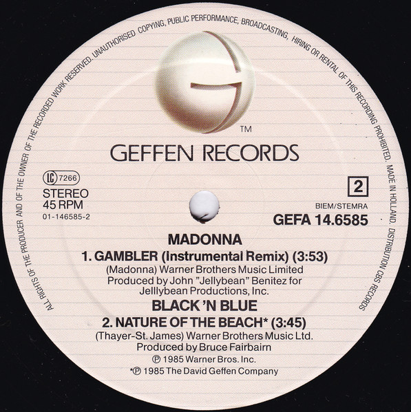 Madonna - Gambler (Extended Dance Remix) | Geffen Records (GEFA 14.6585) - 4 Madonna - Gambler (Extended Dance Remix) | Geffen Records (GEFA 14.6585) - 4