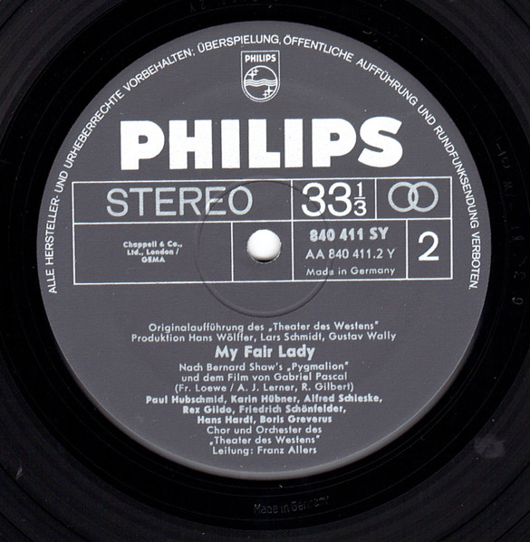 Karin Hübner , Paul Hubschmid , Alfred Schieske , Friedrich Schoenfelder , Rex Gildo - My Fair Lady | Philips (840 411 SY) - 4 Karin Hübner , Paul Hubschmid , Alfred Schieske , Friedrich Schoenfelder , Rex Gildo - My Fair Lady | Philips (840 411 SY) - 4