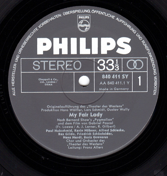 Karin Hübner , Paul Hubschmid , Alfred Schieske , Friedrich Schoenfelder , Rex Gildo - My Fair Lady | Philips (840 411 SY) - 3 Karin Hübner , Paul Hubschmid , Alfred Schieske , Friedrich Schoenfelder , Rex Gildo - My Fair Lady | Philips (840 411 SY) - 3