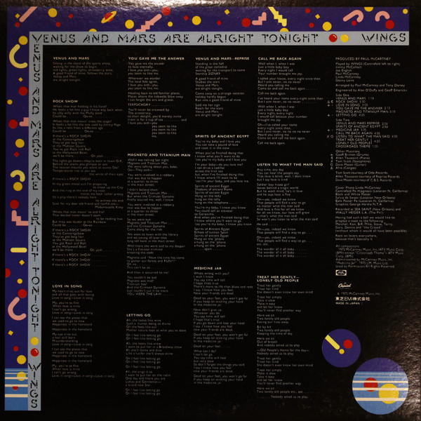 Wings - Venus And Mars | Capitol Records (EPS-80236) - 3