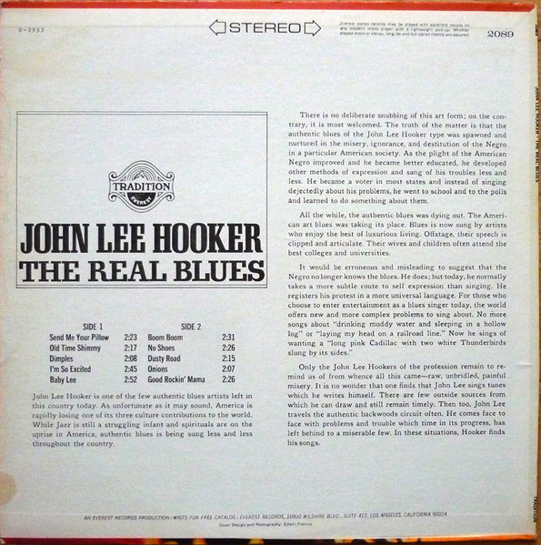 John Lee Hooker - The Real Blues | Tradition Everest (2089) - 2 John Lee Hooker - The Real Blues | Tradition Everest (2089) - 2