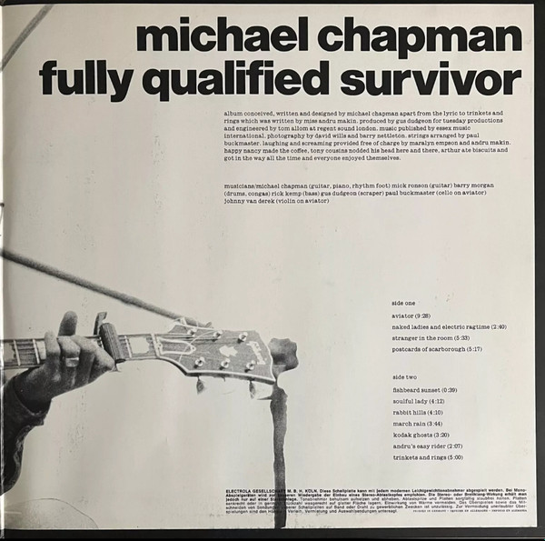 Michael Chapman - Fully Qualified Survivor | Harvest (1 C 062-90998) - 3 Michael Chapman - Fully Qualified Survivor | Harvest (1 C 062-90998) - 3