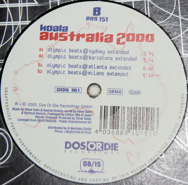 Koala - Australia 2000 | Dos Or Die Recordings (DOS 151) - 2 Koala - Australia 2000 | Dos Or Die Recordings (DOS 151) - 2