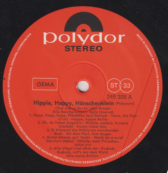 Max Greger Und Sein Orchester - Hippie Happy | Polydor (249 209) - 3