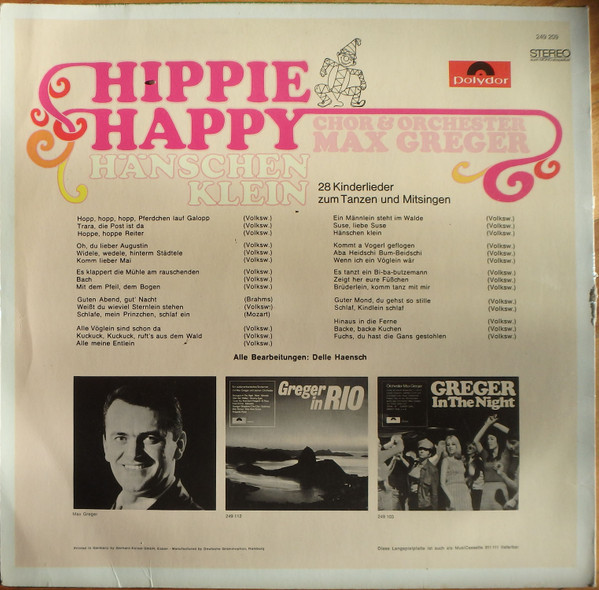 Max Greger Und Sein Orchester - Hippie Happy | Polydor (249 209) - 2