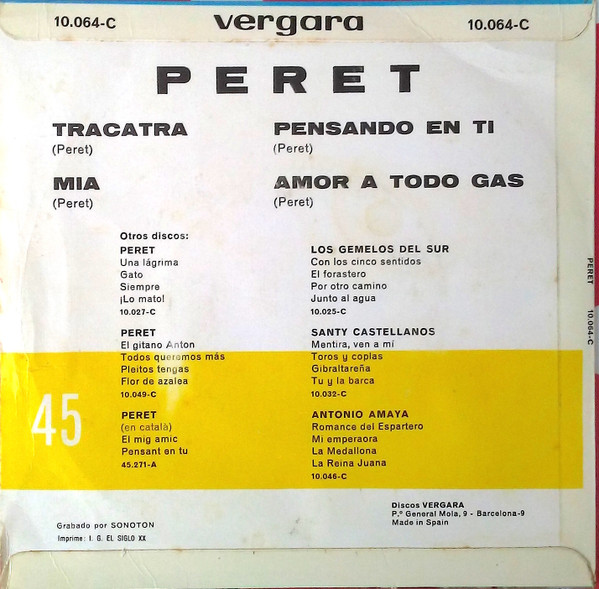 Peret - Tracatra | Vergara (10.064-C) - 2