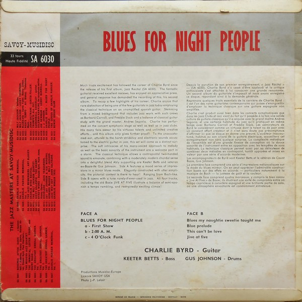 Charlie Byrd - Blues For Night People | Savoy-Musidisc (SA 6030) - 2 Charlie Byrd - Blues For Night People | Savoy-Musidisc (SA 6030) - 2