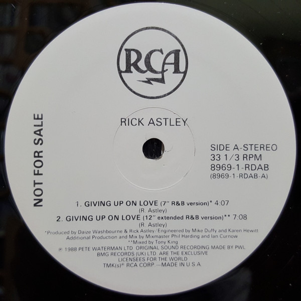 Rick Astley - Giving Up On Love (12") [Vinyl] | RCA (8969-1-RDAB) - 3