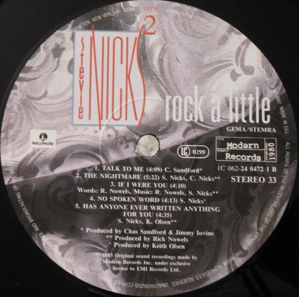 Stevie Nicks - Rock A Little | Modern Records (1C 062-24 0472 1) - 4 Stevie Nicks - Rock A Little | Modern Records (1C 062-24 0472 1) - 4