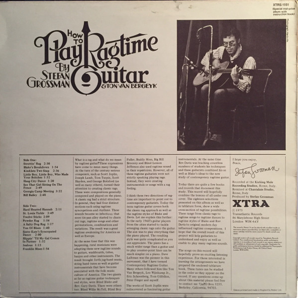 Stefan Grossman & Ton Van Bergeijk - How To Play Ragtime Guitar | Xtra (XTRS 1151) - 2 Stefan Grossman & Ton Van Bergeijk - How To Play Ragtime Guitar | Xtra (XTRS 1151) - 2