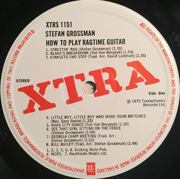 Stefan Grossman & Ton Van Bergeijk - How To Play Ragtime Guitar | Xtra (XTRS 1151) - 3 Stefan Grossman & Ton Van Bergeijk - How To Play Ragtime Guitar | Xtra (XTRS 1151) - 3