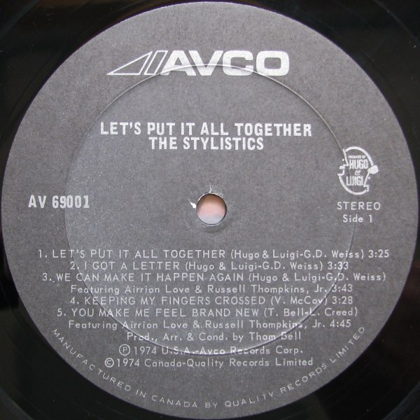 The Stylistics - Let's Put It All Together | Avco (AV-69001) - 4