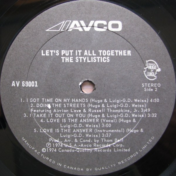 The Stylistics - Let's Put It All Together | Avco (AV-69001) - 3