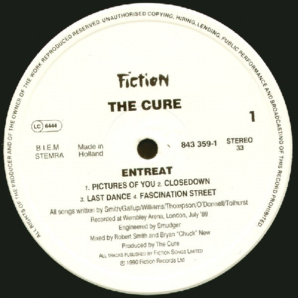 The Cure - Entreat | Fiction Records (843 359-1) - 4