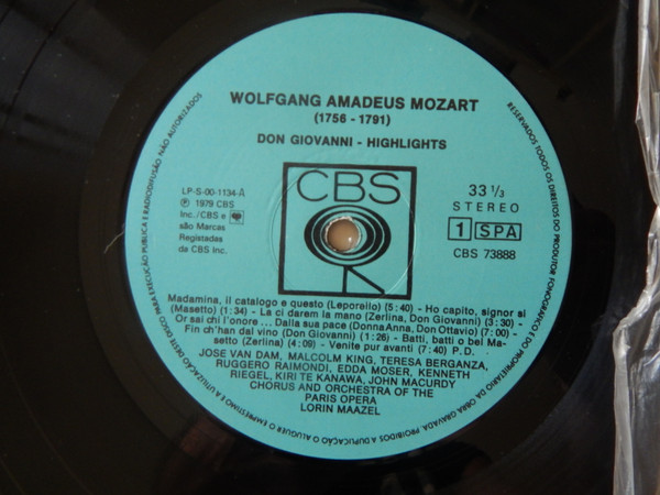 Wolfgang Amadeus Mozart - Lorin Maazel And Orchestre National De L'Opéra De Paris - Don Giovanni - Páginas Escolhidas (Música Original do Filme) | CBS (CBS 73888) - 3
