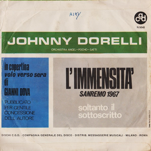 Johnny Dorelli - L’Immensità | CGD (N 9648) - 2