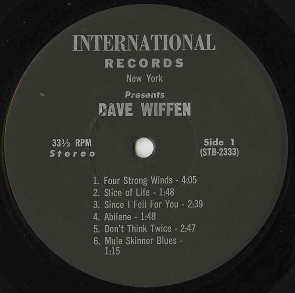 David Wiffen - Live At The Bunkhouse Coffeehouse | International Records (STB-2333) - 3 David Wiffen - Live At The Bunkhouse Coffeehouse | International Records (STB-2333) - 3