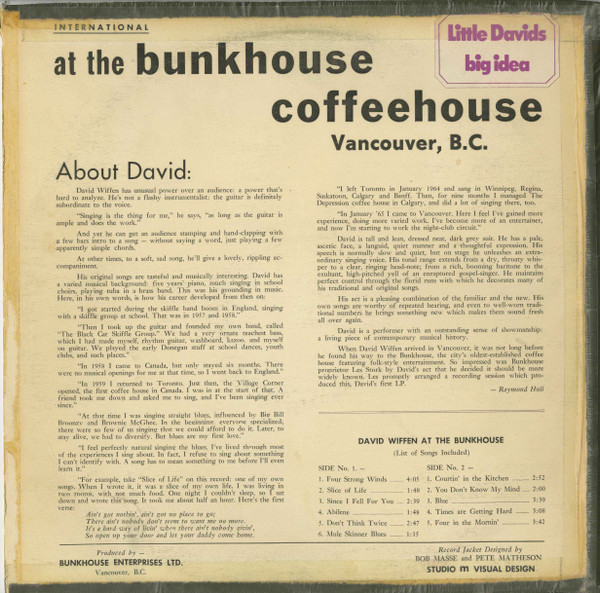 David Wiffen - Live At The Bunkhouse Coffeehouse | International Records (STB-2333) - 2 David Wiffen - Live At The Bunkhouse Coffeehouse | International Records (STB-2333) - 2