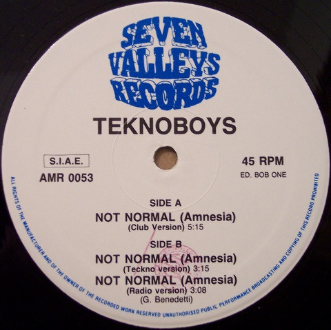 Teknoboys - Not Normal (Amnesia) | Seven Valley's Records (AMR 0053) - main Teknoboys - Not Normal (Amnesia) | Seven Valley's Records (AMR 0053) - main