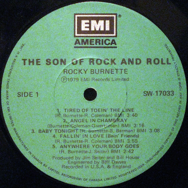 Rocky Burnette - The Son Of Rock And Roll | EMI America (SW-17033) - 3 Rocky Burnette - The Son Of Rock And Roll | EMI America (SW-17033) - 3