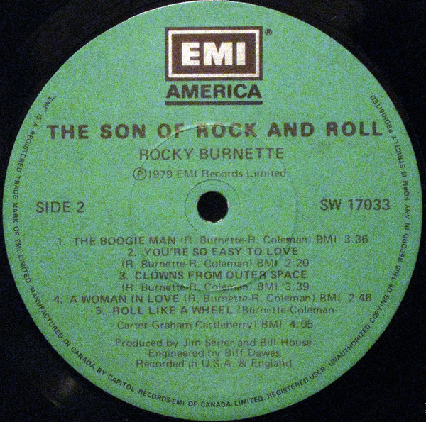 Rocky Burnette - The Son Of Rock And Roll | EMI America (SW-17033) - 4 Rocky Burnette - The Son Of Rock And Roll | EMI America (SW-17033) - 4