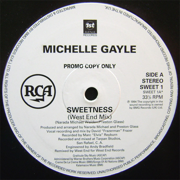 Michelle Gayle - Sweetness | 1st Avenue Records (SWEET 1) - main Michelle Gayle - Sweetness | 1st Avenue Records (SWEET 1) - main