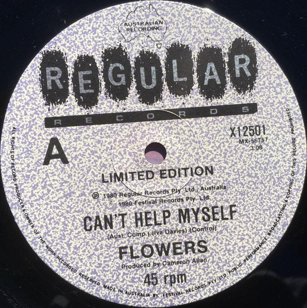 Flowers - Can't Help Myself | Regular Records (X 12501) - 3 Flowers - Can't Help Myself | Regular Records (X 12501) - 3