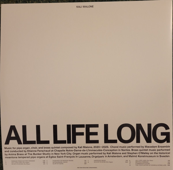 Kali Malone - All Life Long | Ideologic Organ (SOMA055LP) - 3