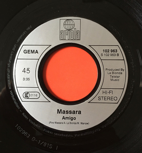Pino Massara - Amore Mio | Ariola (102 963) - 4