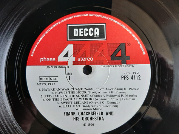 Frank Chacksfield & His Orchestra - Hawaii | Decca (PFS 4112) - 3 Frank Chacksfield & His Orchestra - Hawaii | Decca (PFS 4112) - 3