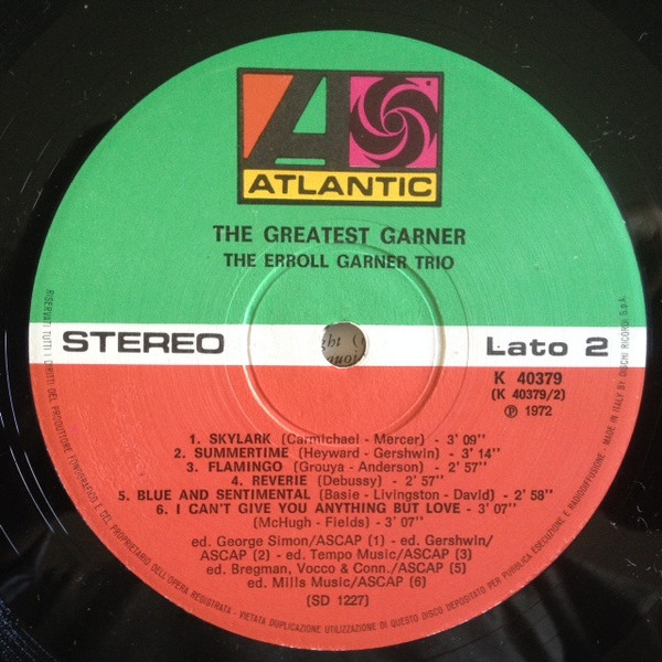 Erroll Garner Trio - The Greatest Garner | Atlantic (K 40379) - 4 Erroll Garner Trio - The Greatest Garner | Atlantic (K 40379) - 4