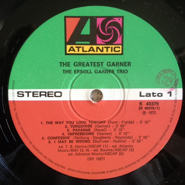 Erroll Garner Trio - The Greatest Garner | Atlantic (K 40379) - 3 Erroll Garner Trio - The Greatest Garner | Atlantic (K 40379) - 3