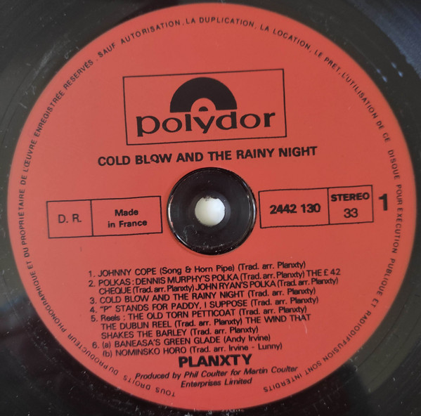Planxty - Cold Blow And The Rainy Night | Polydor (2442 130) - 3