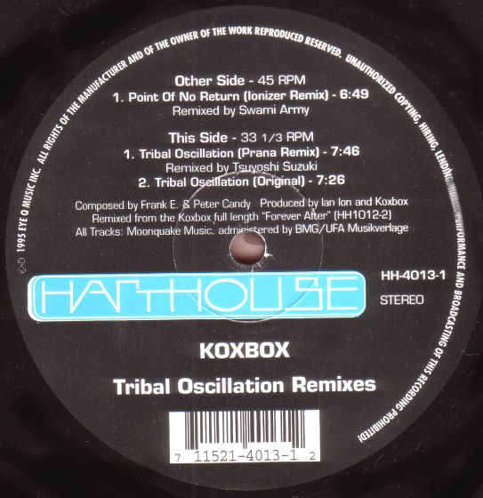 Koxbox - Tribal Oscillation (Remixes) | Harthouse America (HH 4013-1) - 3 Koxbox - Tribal Oscillation (Remixes) | Harthouse America (HH 4013-1) - 3
