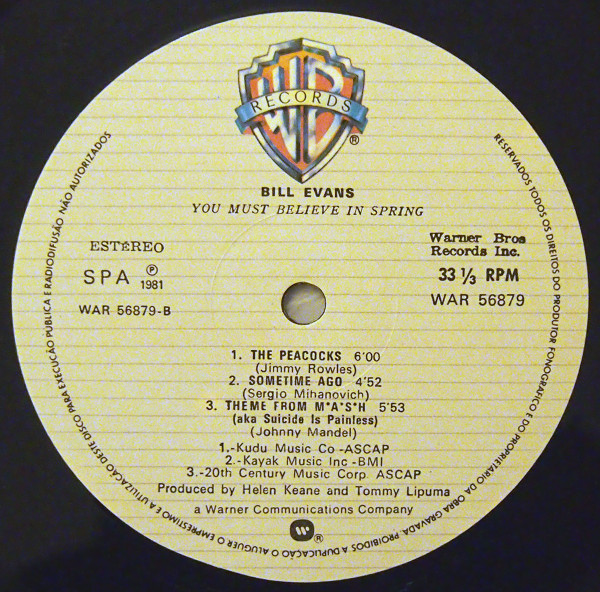 Bill Evans - You Must Believe In Spring | Warner Bros. Records (WAR 56879) - 4