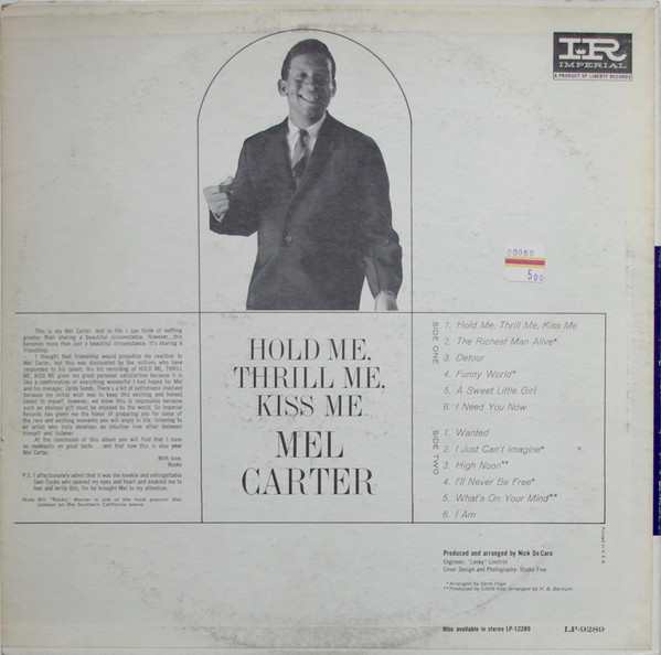 Mel Carter - Hold Me, Thrill Me, Kiss Me | Imperial (LP-9289) - 2
