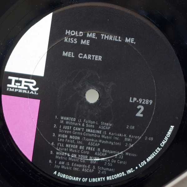 Mel Carter - Hold Me, Thrill Me, Kiss Me | Imperial (LP-9289) - 4