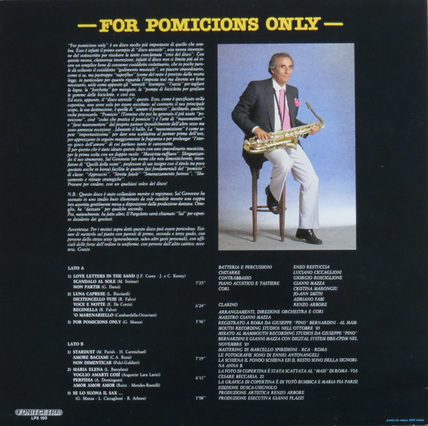 Sal Genovese - For Pomicions Only | Fonit Cetra (LPX 150) - 2