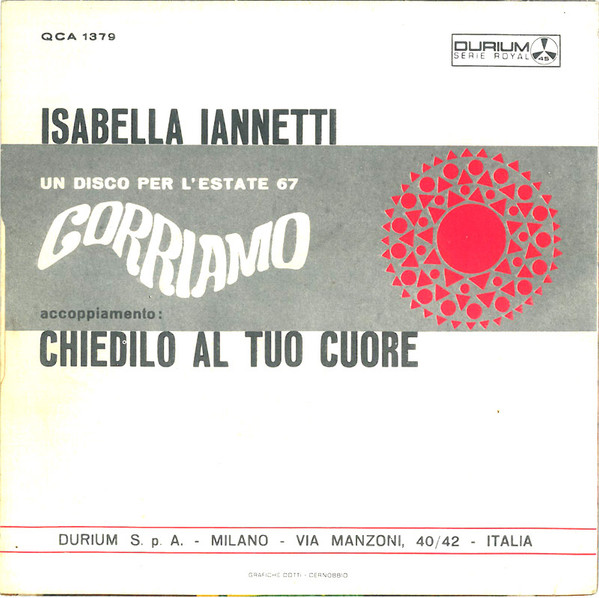 Isabella Iannetti - Corriamo | Durium (QC A 1379) - 2