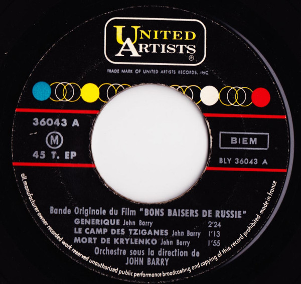 John Barry - Bons Baisers De Russie (From Russia With Love) | United Artists Records (36 043) - 4 John Barry - Bons Baisers De Russie (From Russia With Love) | United Artists Records (36 043) - 4