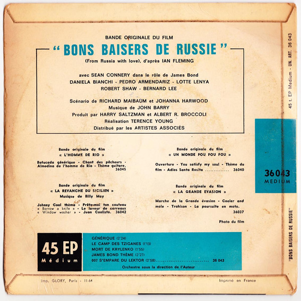 John Barry - Bons Baisers De Russie (From Russia With Love) | United Artists Records (36 043) - 2 John Barry - Bons Baisers De Russie (From Russia With Love) | United Artists Records (36 043) - 2