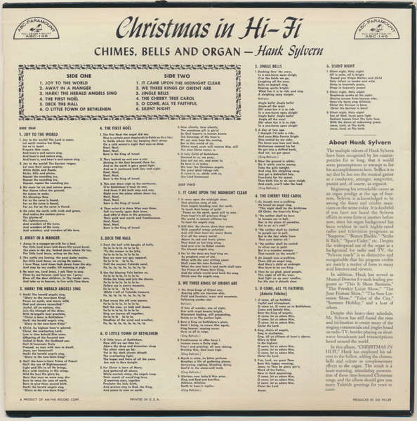 Hank Sylvern - Christmas In Hi-Fi | ABC-Paramount (ABC 146) - 2