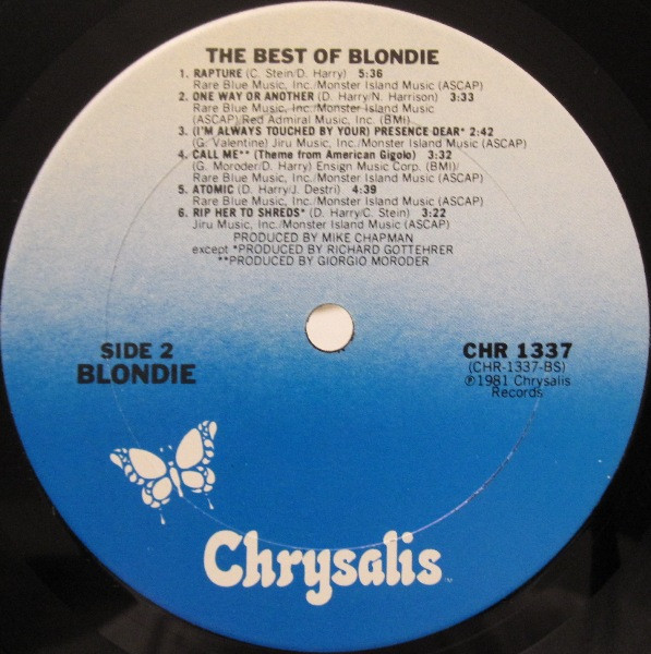 Blondie - The Best Of Blondie | Chrysalis (CHR 1337) - 4 Blondie - The Best Of Blondie | Chrysalis (CHR 1337) - 4