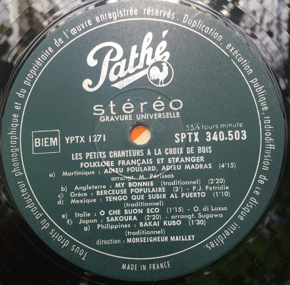 Les Petits Chanteurs A La Croix De Bois - Folklore Français Et Étranger | Pathé (SPTX 340503) - 4 Les Petits Chanteurs A La Croix De Bois - Folklore Français Et Étranger | Pathé (SPTX 340503) - 4