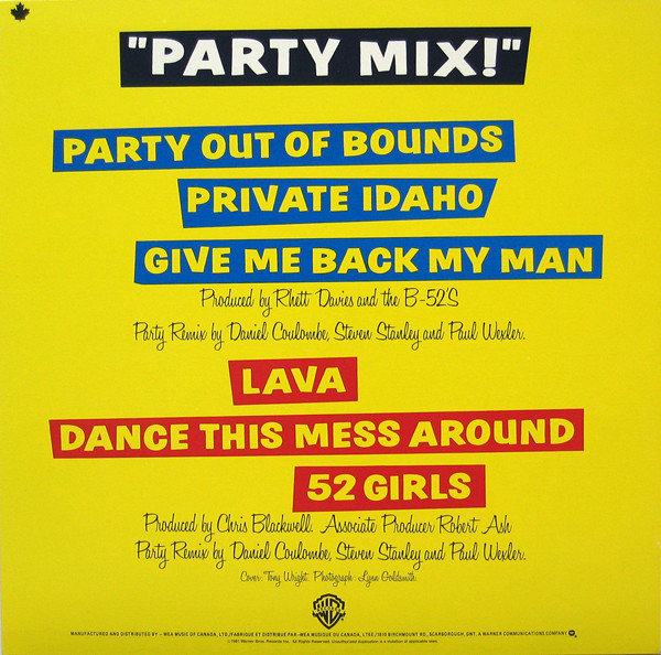 The B-52's - Party Mix! | Warner Bros. Records (MINI 3596) - 2